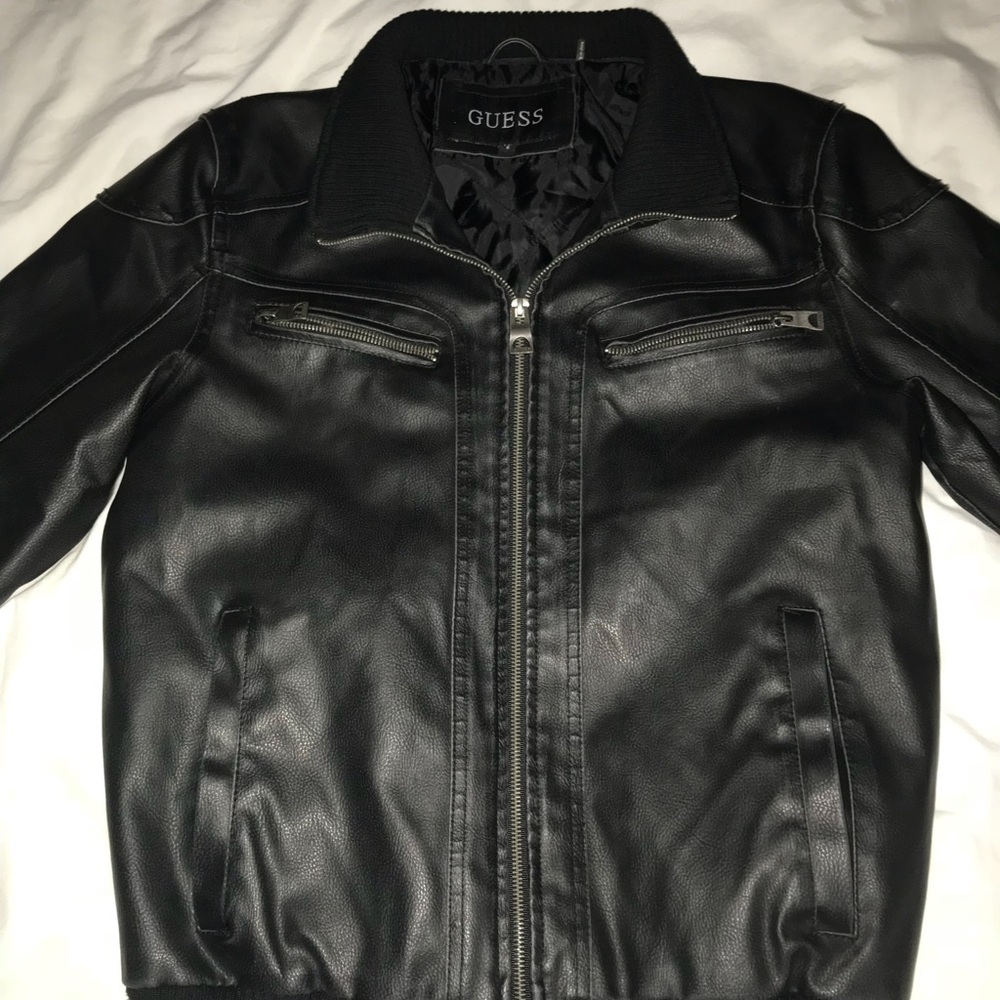 Vintage Guess Black Leather Jacket